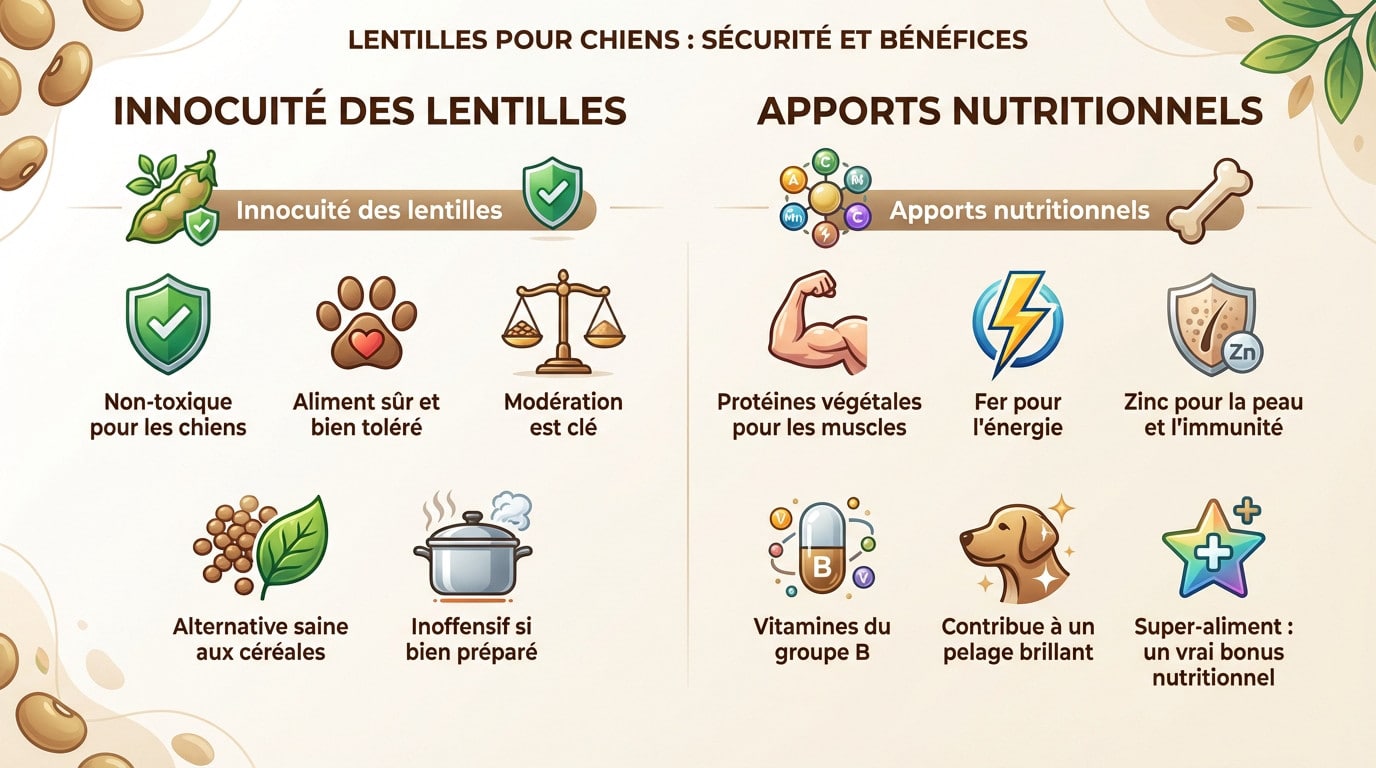 Chien devant un bol de lentilles cuites illustrant un apport nutritionnel sain